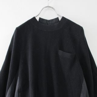 sacai - 美品 sacai サカイ バックプリーツニットドッキングシャツ七分