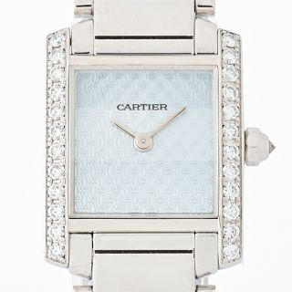 カルティエ(Cartier)のカルティエ タンクフランセーズSM K18WGダイヤ【中古】67621(腕時計)