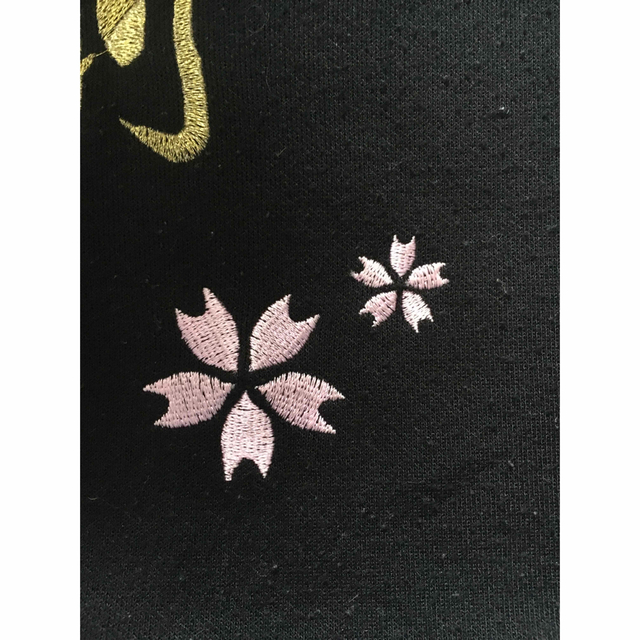 シューズ袋　バレーボール　スポーツ　刺繍　オリジナル　黒　桜　もも　剣道　防具 スポーツ/アウトドアのスポーツ/アウトドア その他(バレーボール)の商品写真