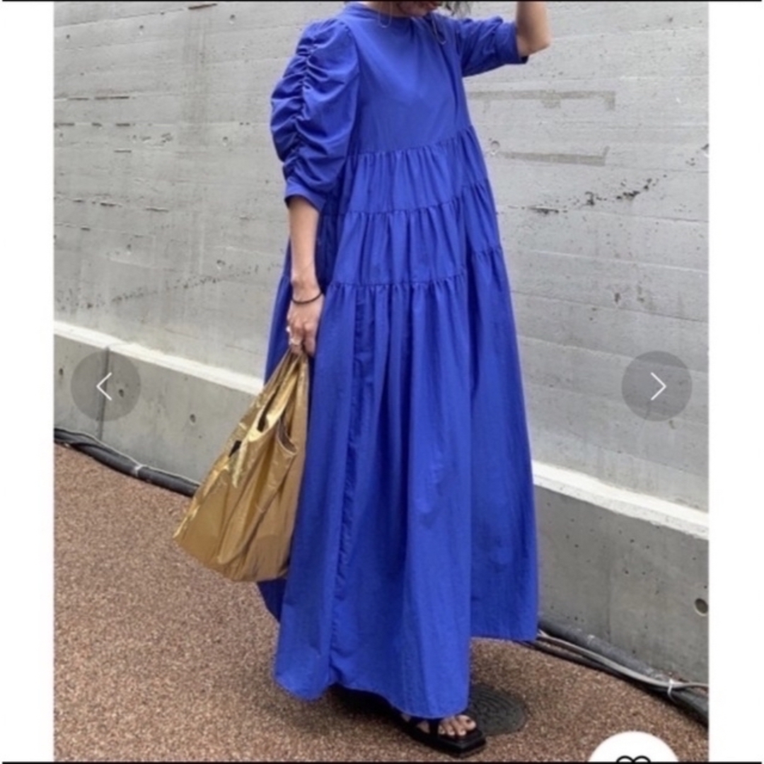 Ameri VINTAGE(アメリヴィンテージ)のameri MEDI COLOR TIERED VOLUME DRESS レディースのワンピース(ロングワンピース/マキシワンピース)の商品写真