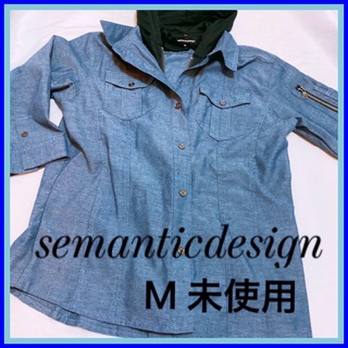 セマンティックデザイン(semantic design)の未使用　シャツジャケット　トップス　Mサイズ　デニム調　シャツ　黒(その他)