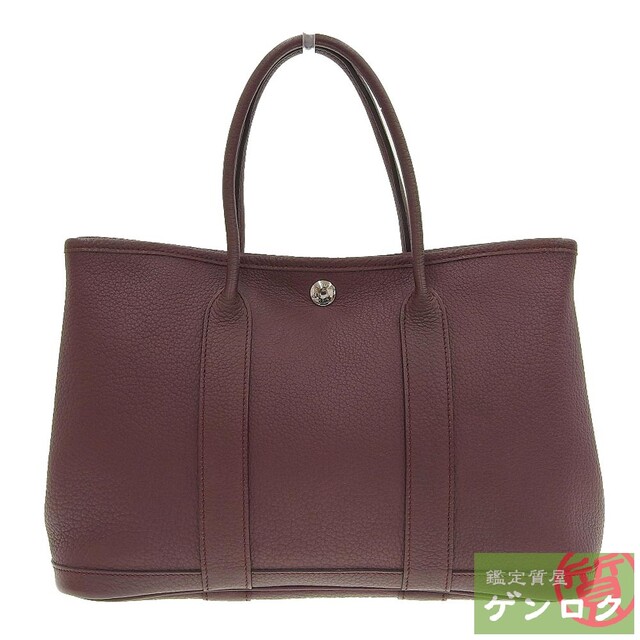 約10cmレザー開閉式HERMES エルメス ガーデンパーティTPM ハンドバッグ ボルドー レザー □L刻印(2008年) レディース【質屋】