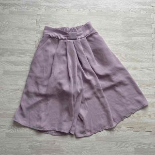 シフォンガウチョパンツ パープル 紫 サイズ120 ウエストリボン ポケット付き(パンツ/スパッツ)