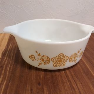 パイレックス(Pyrex)のSALE［ビンテージ］Pyrex バタフライゴールド シンデレラキャセロール-①(容器)