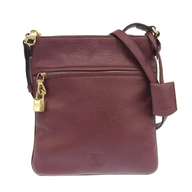 LOEWE ロエベ ショルダーバッグ ポーチ 斜め掛け レザー ボルドー