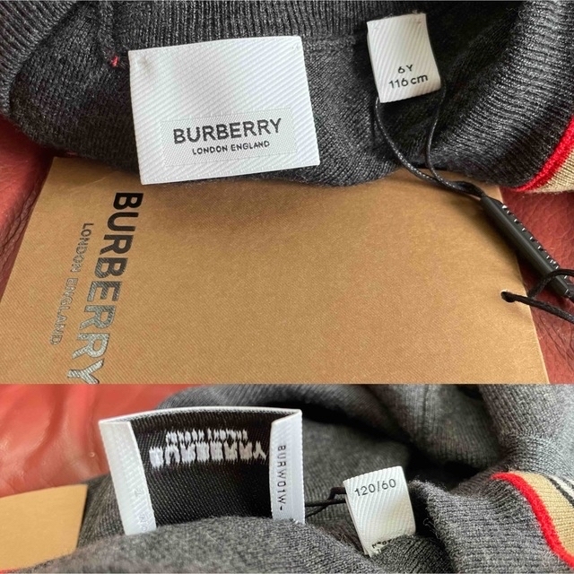 BURBERRY(バーバリー)のバーバリー　burberry キッズ　セーター　リボン　可愛い　ブラック　6Y キッズ/ベビー/マタニティのキッズ服女の子用(90cm~)(ニット)の商品写真