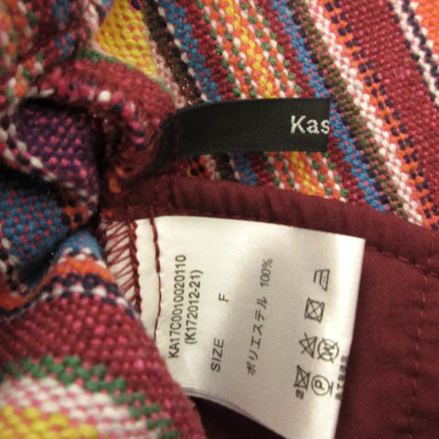 Kastane(カスタネ)のKastane スカート ウエストゴム インド綿風 ストライプ マルチカラー F レディースのスカート(ひざ丈スカート)の商品写真