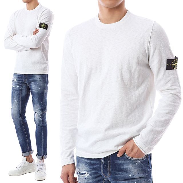 STONE ISLAND - 11 STONE ISLAND ホワイト サマーニット セーター size