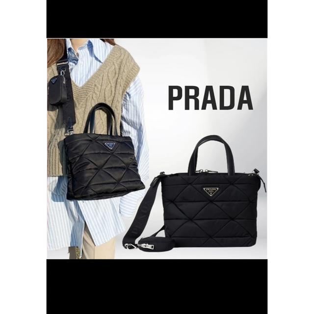 値下げ☆PRADA パテッド ショルダー トート 1BG373レディース