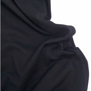 美品 エルメス HERMES シャツ ロングスリーブ セリエボタン 無地 ウールジャージー トップス メンズ 16/41(L相当) ブラック