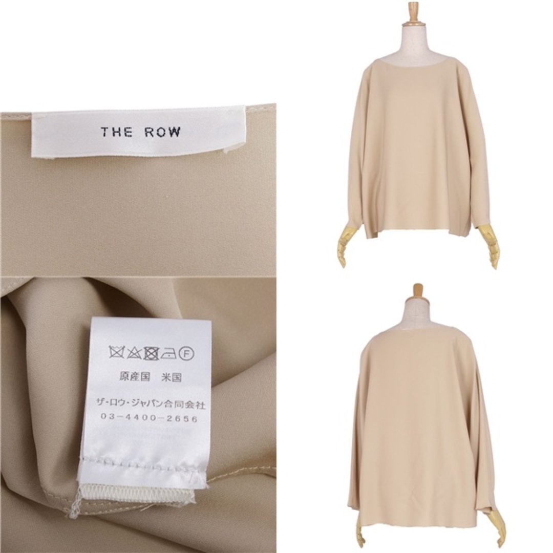 美品 ザ ロウ THE ROW シャツ ブラウス ロングスリーブ オーバーサイズ 無地 シルク トップス レディース S ベージュ レディースのトップス(シャツ/ブラウス(長袖/七分))の商品写真