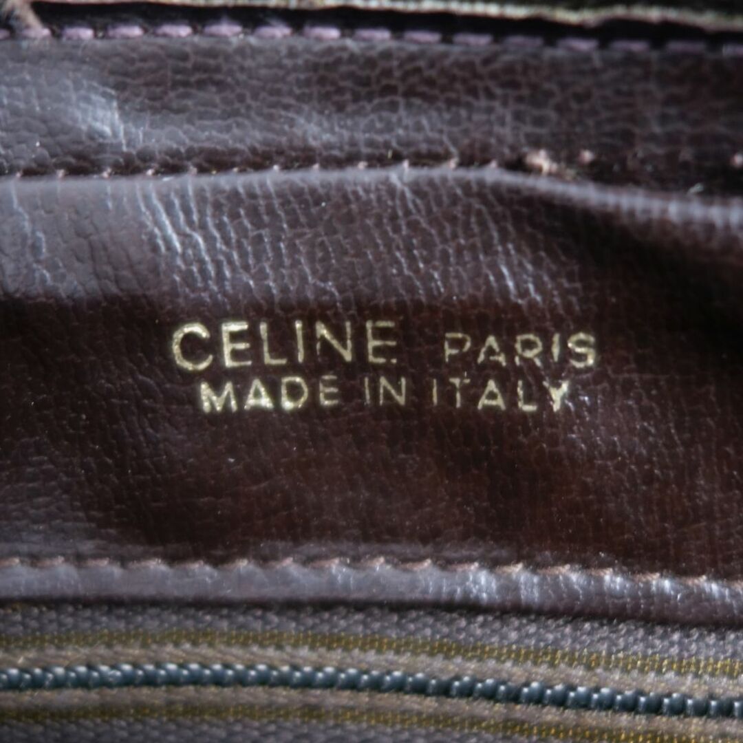 美品 Vintage セリーヌ CELINE バッグ ショルダーバッグ 総柄 マカダム柄 スウェードレザー カバン 鞄 レディース ブラウン