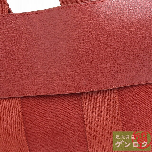 HERMES エルメス ヴァルパラインPM ハンドバッグ レッド キャンバス レザー □J刻印(2006年) レディース【質屋】