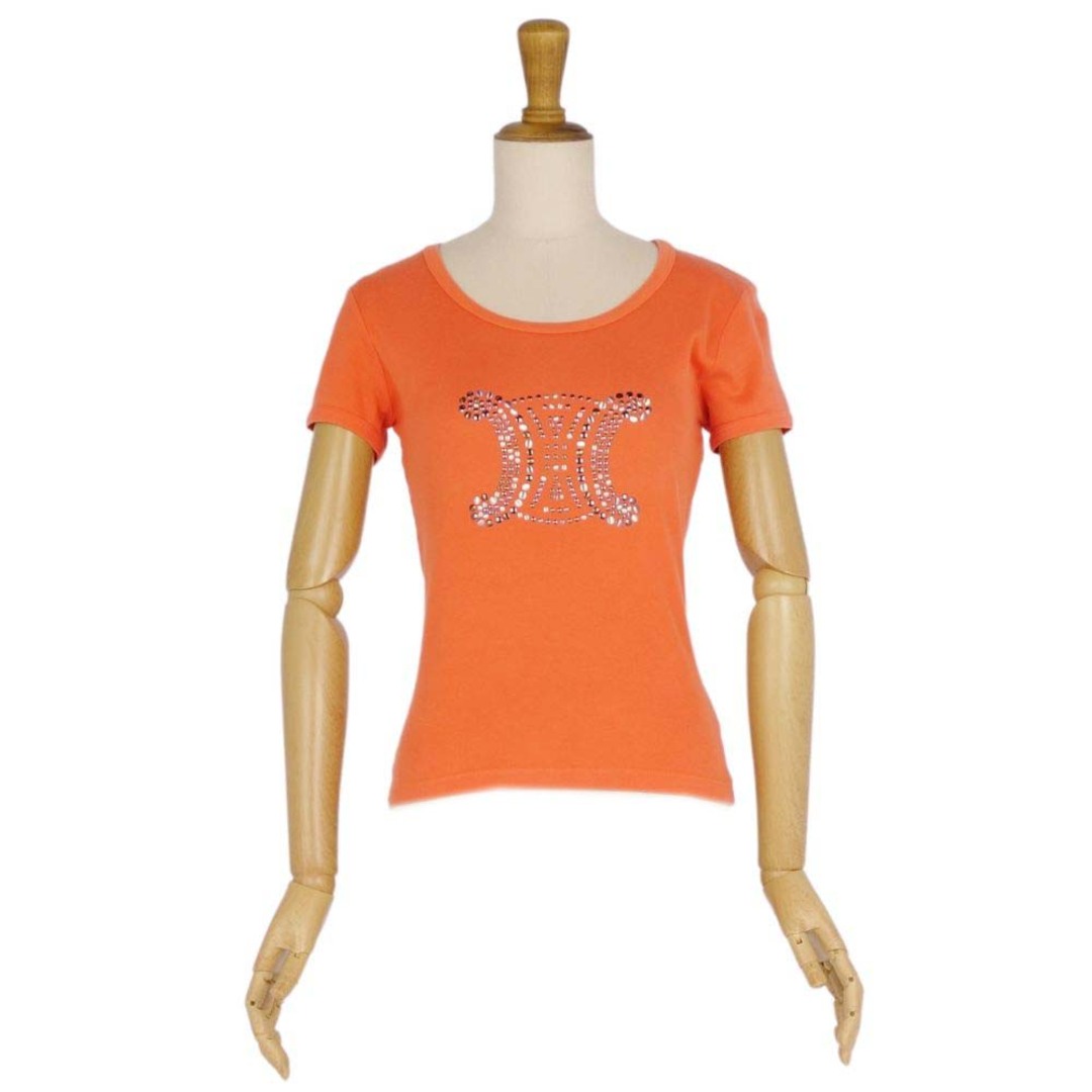 celine(セリーヌ)のセリーヌ CELINE Tシャツ カットソー マカダム コットン トップス レディース S オレンジ レディースのトップス(Tシャツ(半袖/袖なし))の商品写真