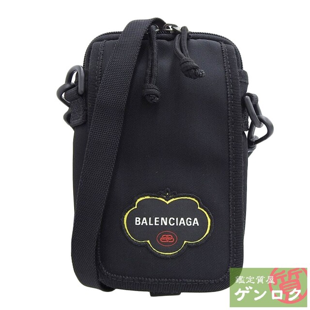 BALENCIAGA バレンシアガ ショルダーバッグ 斜め掛け ポーチ ブラック ナイロン ユニセックス メンズ レディース【質屋】