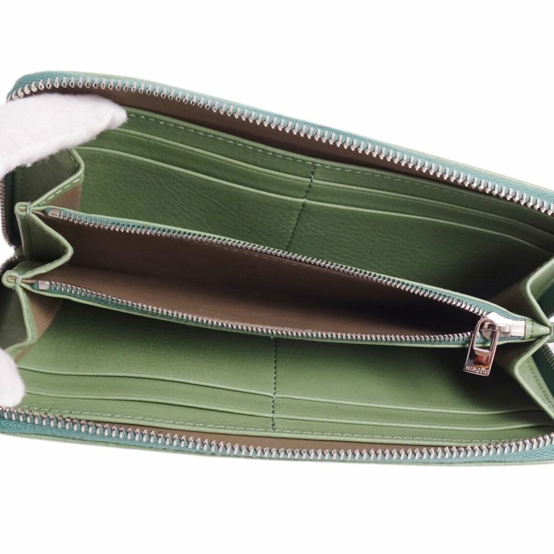 美品 ヒロフ HIROFU 長財布 グリーン - 長財布