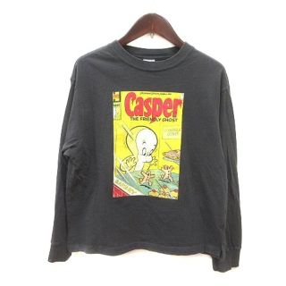 アザー(other)のキャスパー Tシャツ カットソー クルーネック プリント 長袖 S グレー 黃(Tシャツ(長袖/七分))