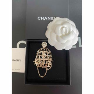 CHANEL - 正規 シャネル ブローチ 鳥かご シャンパンゴールド金具