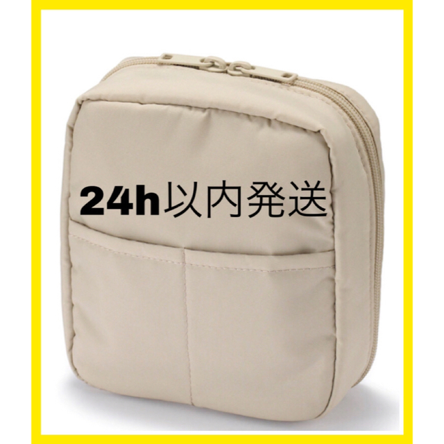 MUJI (無印良品)(ムジルシリョウヒン)の無印良品 ナイロンメイクポーチ グレージュ 約１６×１４×６ｃｍ レディースのファッション小物(ポーチ)の商品写真