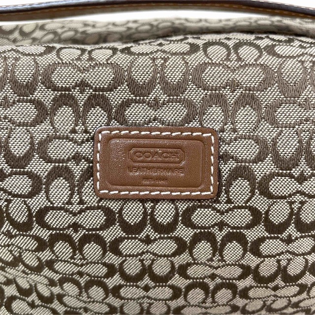 COACH(コーチ)の極美品 COACH コーチ ✨ ミニハンドバッグ シグネチャー ブラウン レディースのバッグ(ハンドバッグ)の商品写真