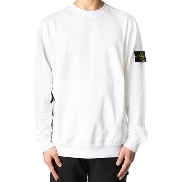 STONE ISLAND STONE ISLAND ホワイト スウェット トレーナー size