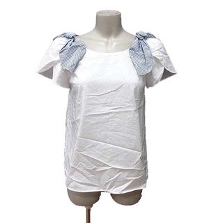 ルビーリベット(Rubyrivet)のルビーリベット Rubyrivet ブラウス リボン 半袖 38 白 ホワイト(シャツ/ブラウス(半袖/袖なし))