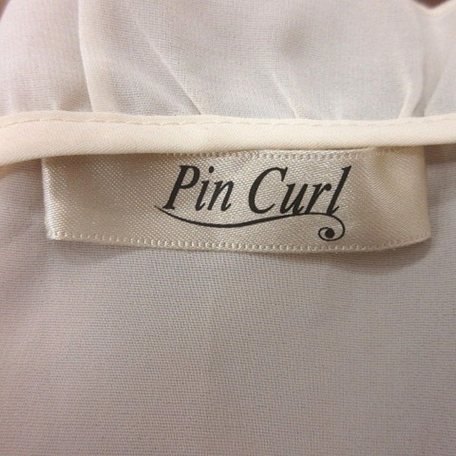 Pin Curl(ピンカール)のピンカール ワンピース ひざ丈 切替 半袖 40 白 アイボリー ベージュ レディースのワンピース(ひざ丈ワンピース)の商品写真