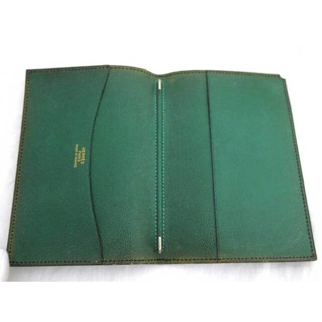 エルメス HERMES 手帳カバー ノートカバー レザー ネイビーブルーx