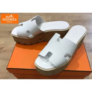 エルメス(Hermes)のHERMES  エルメス エズ 38 ホワイト(サンダル)