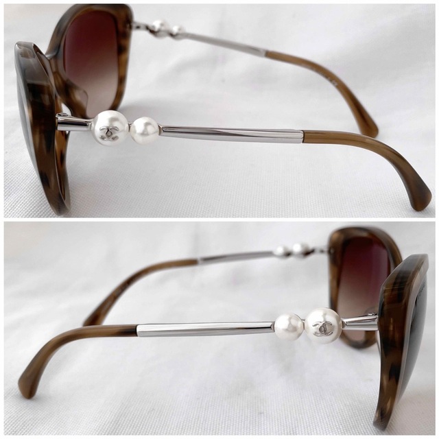 CHANEL(シャネル)のCHANEL シャネル　パール　ココマーク　サングラス　アイウェア　眼鏡　極美品 レディースのファッション小物(サングラス/メガネ)の商品写真