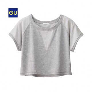 ジーユー(GU)のGU  クロップドスウェットプルオーバー  半袖 トップス(Tシャツ(半袖/袖なし))