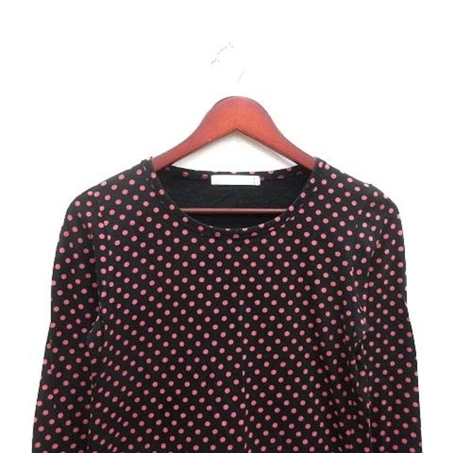 a.r.w Tシャツ カットソー クルーネック ドット 長袖 M 黒 ピンク レディースのトップス(Tシャツ(長袖/七分))の商品写真