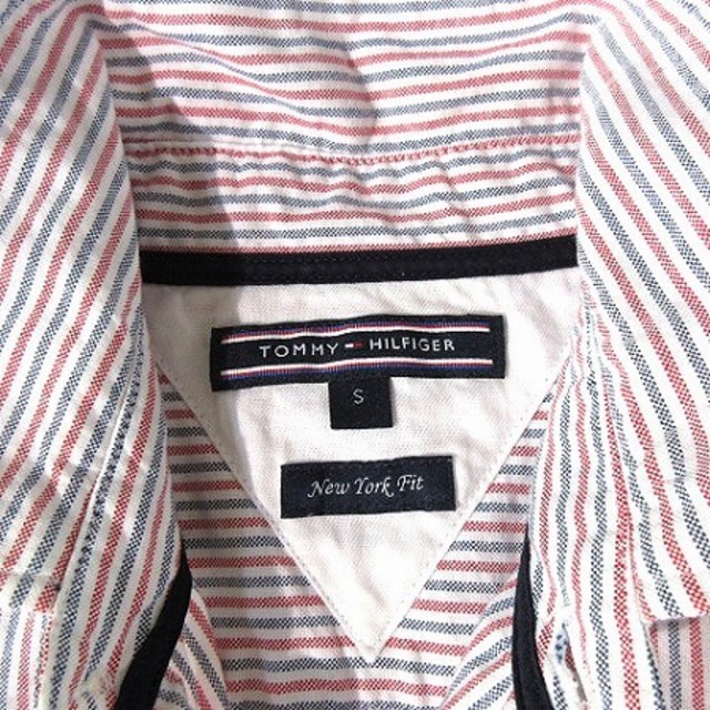 TOMMY HILFIGER - トミーヒルフィガー シャツ ストライプ 長袖 ボタンダウン BD ロゴ 白 Sの通販 by ベクトル ラクマ店| トミーヒルフィガーならラクマ