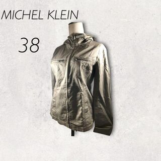 ミッシェルクラン(MICHEL KLEIN)の美品　ミッシェルクラン　MICHEL KLEIN カーキミリタリー調パーカー M(パーカー)