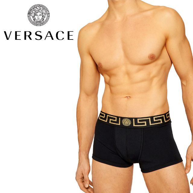 VERSACE - 1 VERSACE ブラック アンダーウェア ボクサーパンツ size 8