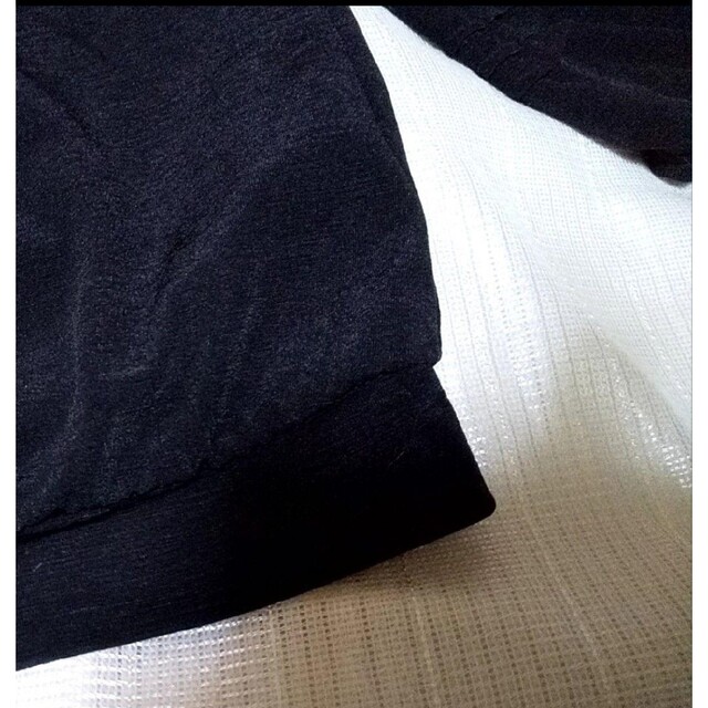 Style com(スタイルコム)のブラックシフォンプルオーバー フリルデザイン 七分袖 レディースのトップス(シャツ/ブラウス(長袖/七分))の商品写真