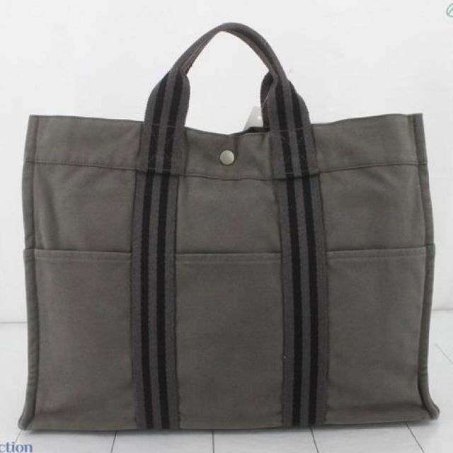 中古 値段 エルメス HERMES フールトゥ トートバッグ MM グレー