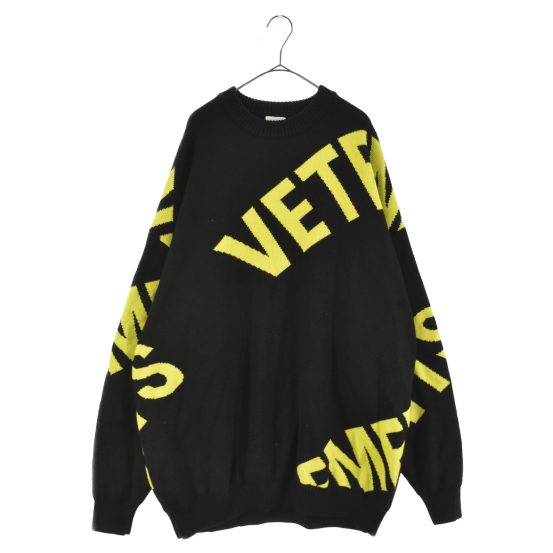 VETEMENTS ヴェトモン 22AW GIANT LOGO JACQUARD OVERSIZED KNIT CREW
