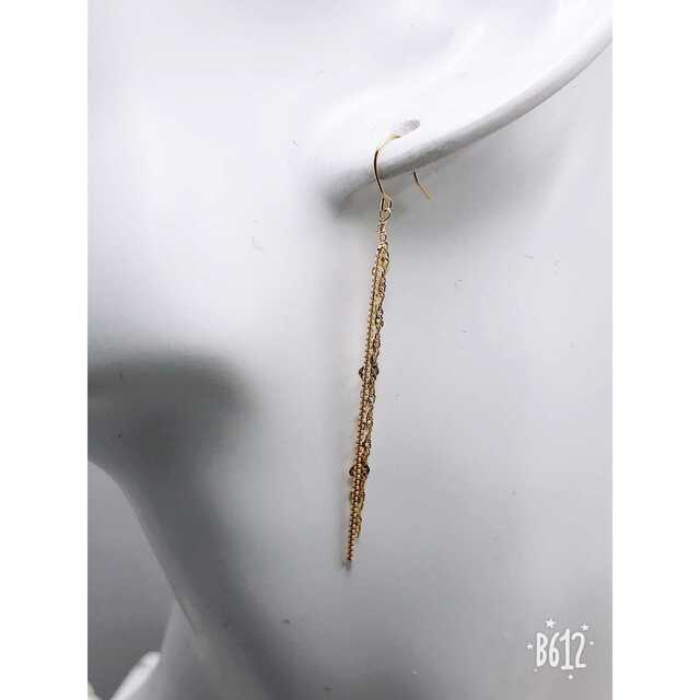 アクセサリー K18 18金 3連ロングピアス 8388円 国内正規