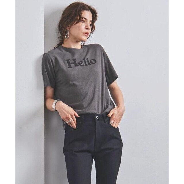 マディソンブルー　HELLO CREW NECK TEE  L.T GRAY