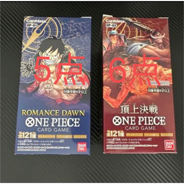 アウトレット☆送料無料】 PIECE ONE - BANDAI カードゲームop-01 6box