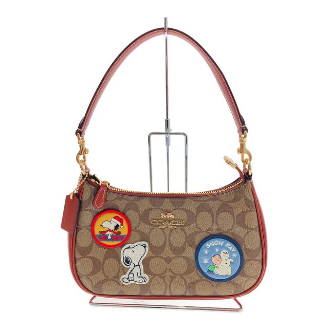 □□COACH コーチ COACH X PEANUTS テリ ショルダー バッグ・シグネチャー キャンバス・パッチ CE848 ベージュ