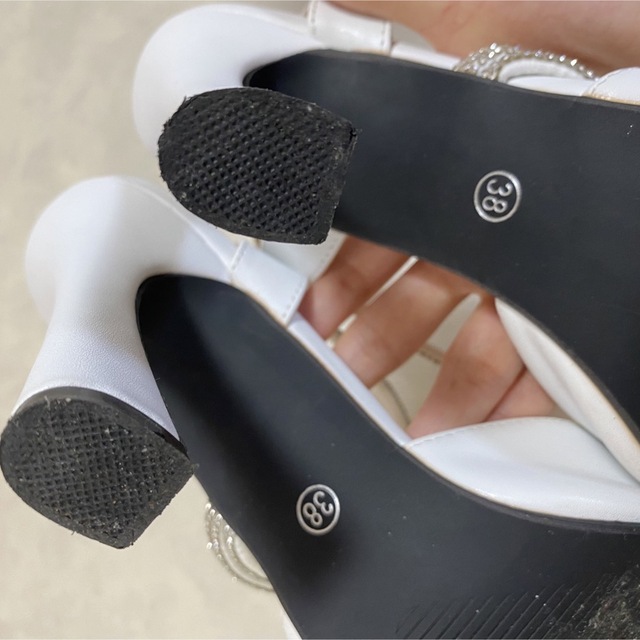 SHEIN ポイントトゥ ヒール スリングバック パンプス レディースの靴/シューズ(ハイヒール/パンプス)の商品写真