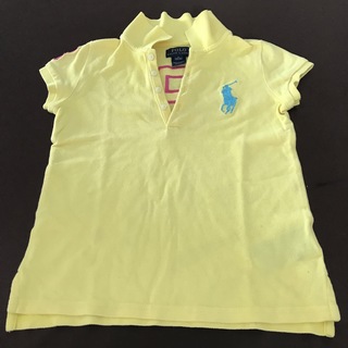 ポロラルフローレン(POLO RALPH LAUREN)のポロラルフローレン6-120サイズ　ビッグポニー刺繍入コットンポロシャツ　黄色(Tシャツ/カットソー)