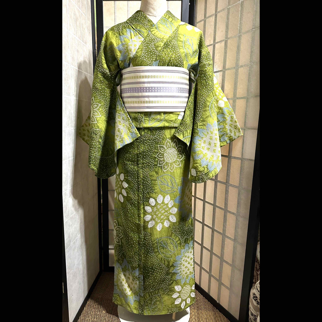 新品未使用!2点セット❢浴衣美品逸品!有松鳴海総絞り浴衣身丈155裄丈66-
