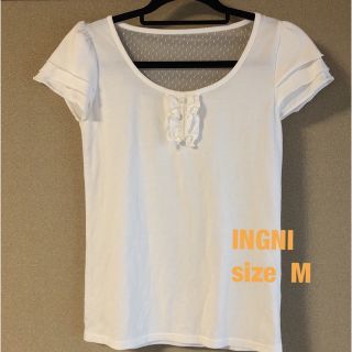 イング(INGNI)のINGNI Tシャツ　M レース　フリル　ホワイト　春　夏　レディース　可愛い(Tシャツ(半袖/袖なし))