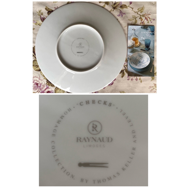【未使用美品】レイノー★チェック★ディナー皿 4枚