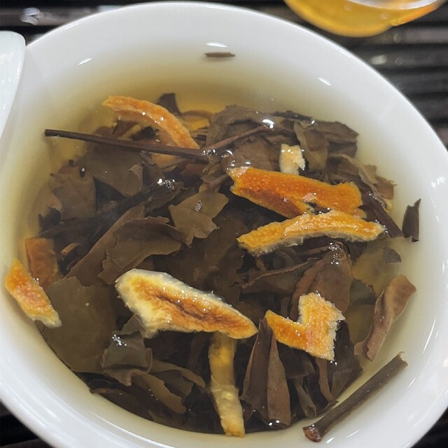 【数量限定】中国餅茶　陳皮白茶100g 　℘とても珍しく美味しいお茶です℘ 食品/飲料/酒の飲料(茶)の商品写真
