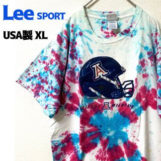 リー(Lee)の90s USA製 Lee 半袖Tシャツ タイダイ柄 アメフト 古着 ヴィンテージ(Tシャツ/カットソー(半袖/袖なし))