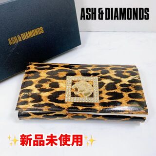 ASH＆DIAMONDS★キラキラセレブ系★長財布(黒)&紙袋 品 金運